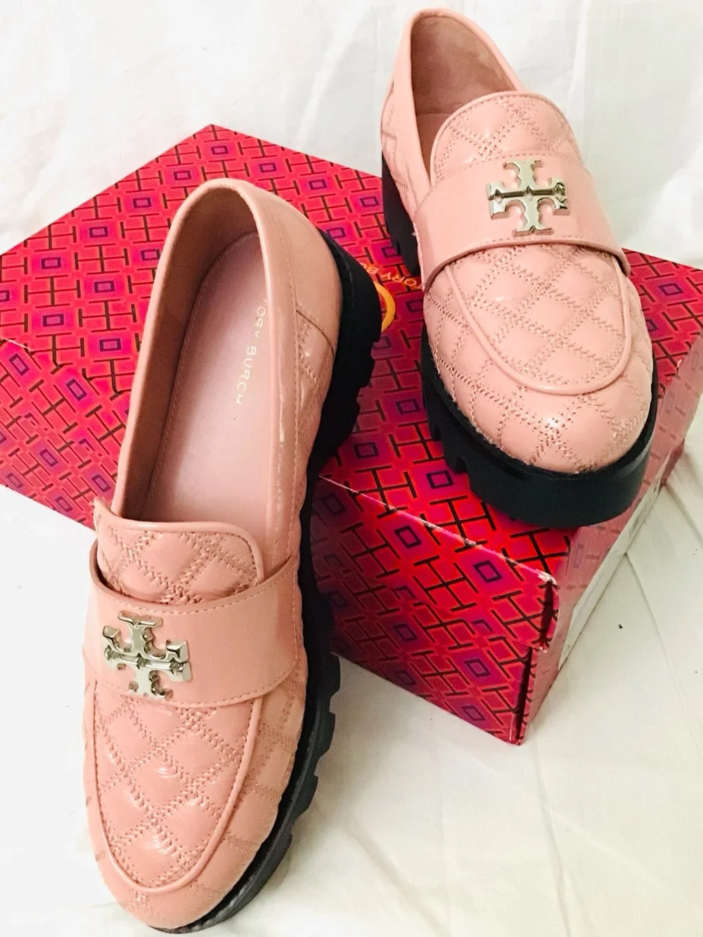 TORY BURCH Mini Everly Chunky Leather Loafer In Rose Sachet